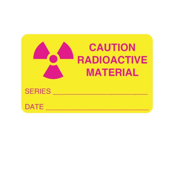 Nevs Labal, Caution Radioactive Material Series Date 1-7/16" x 2-1/4" LR-3 - main